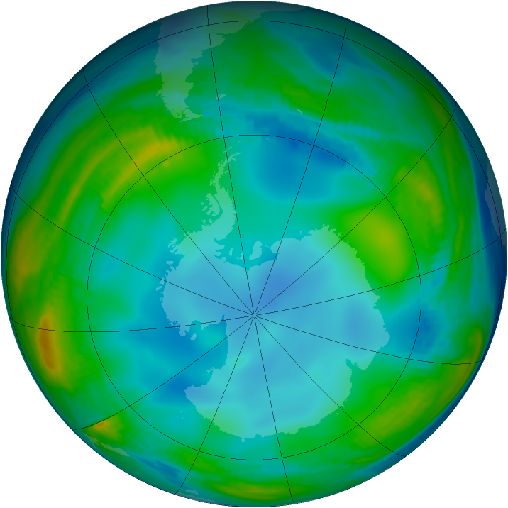 Antarctic ozone map for 02 July 1985